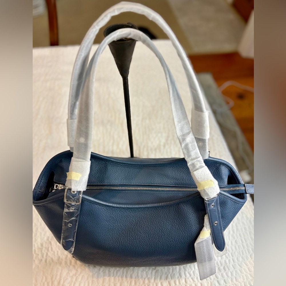 Sold🌸 Coach Meadow New with Tags Denim Pebbled Leather Shoulder Bag - Picture 14 of 16